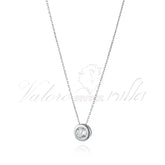 שרשרת כסף זרקון עם מסגרת 7 מ"מ